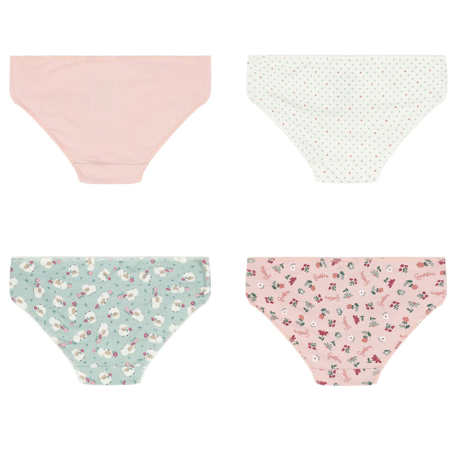 سروال بيكيني  باللون الوردي و الأبيض للبنات (4 قطع ), 1, hi-res image number null