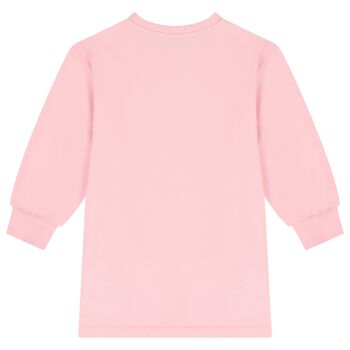Girls Pink Teddy Bear Logo Dress