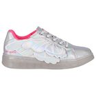 Girls Iridescent Silver Butterfly Wings Trainers, 1, hi-res