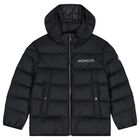 Boys Black Logo Padded Jacket, 1, hi-res