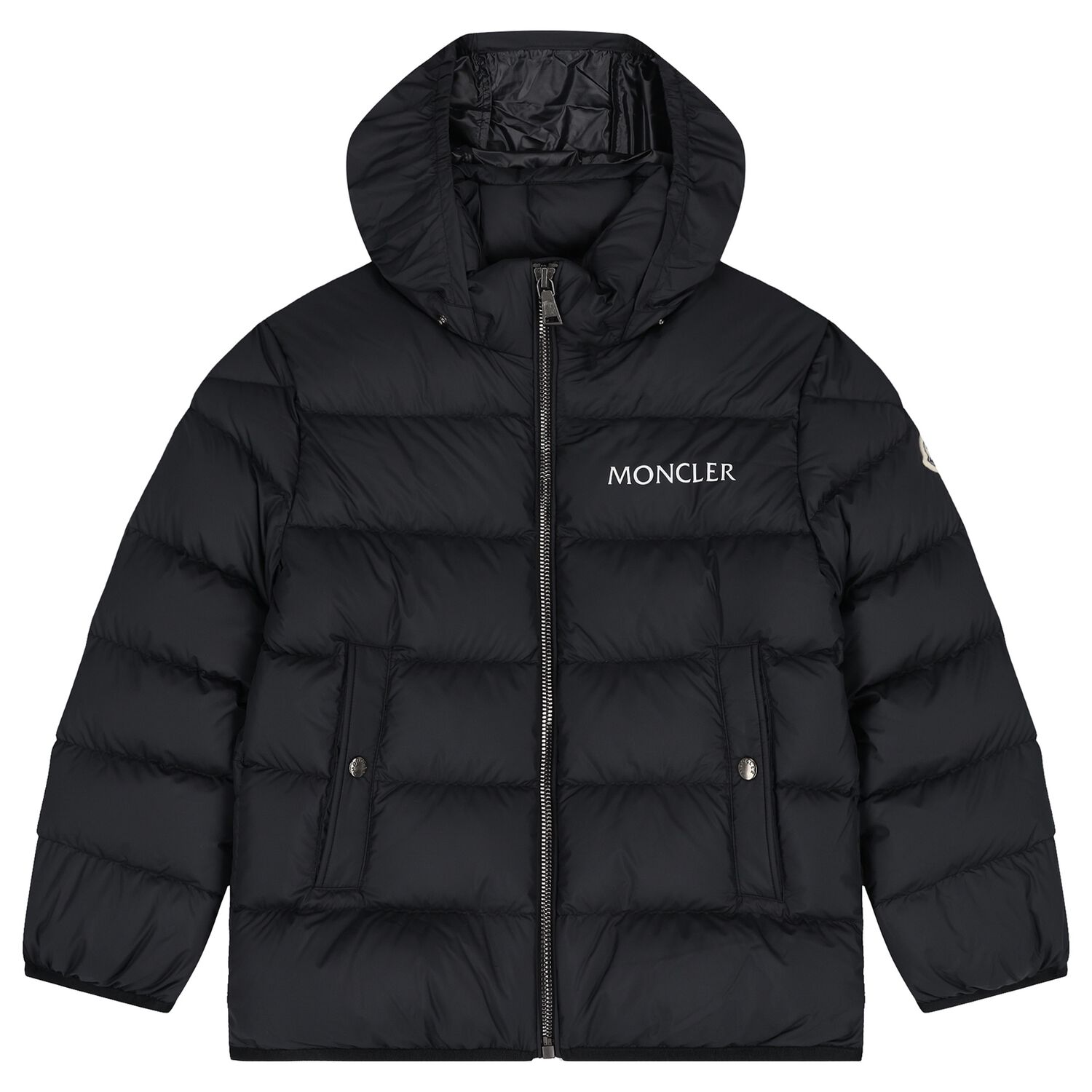 Boys Black Logo Padded Jacket, 1, hi-res image number null