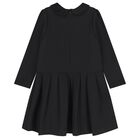 Girls Black Bow Dress, 1, hi-res