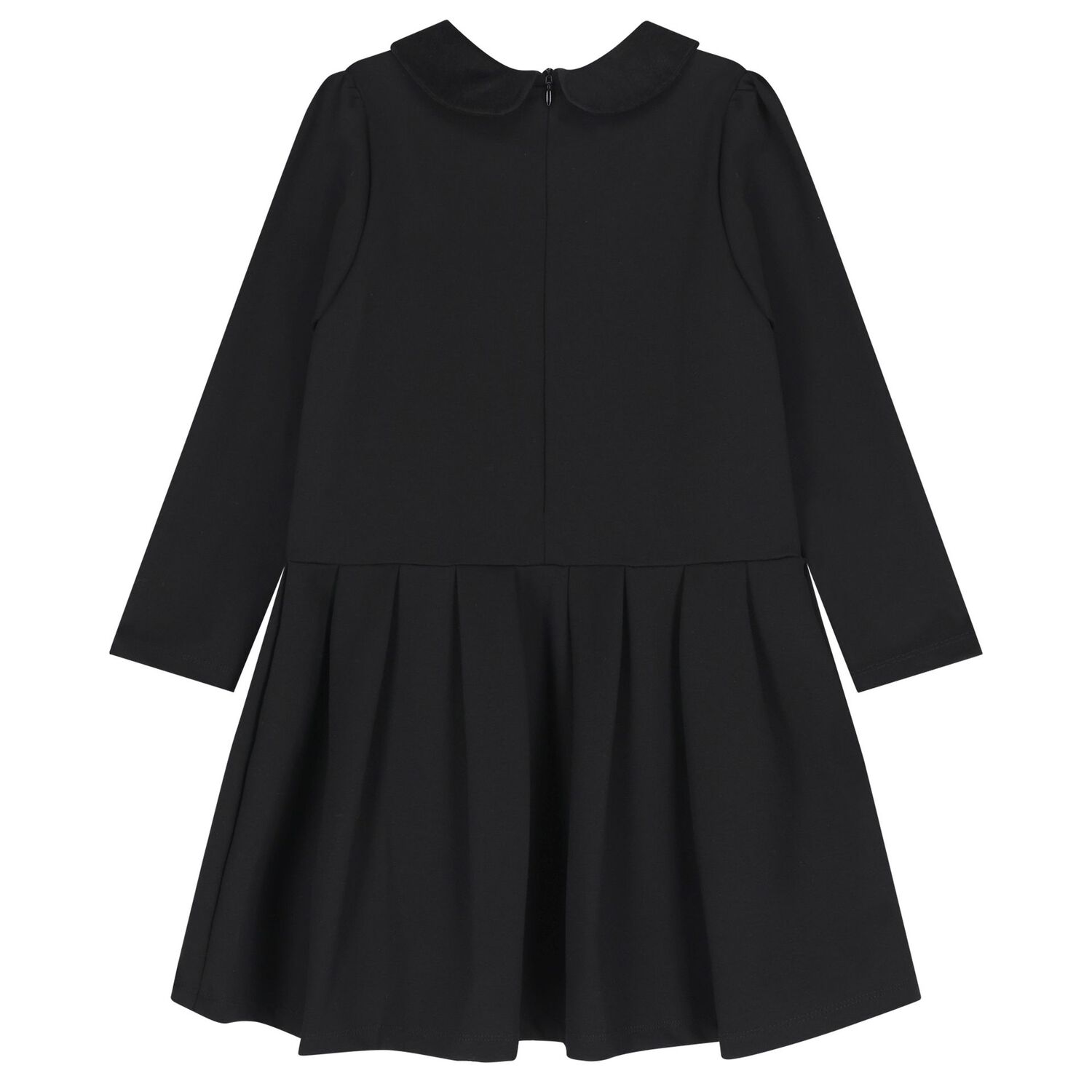 Girls Black Bow Dress, 1, hi-res