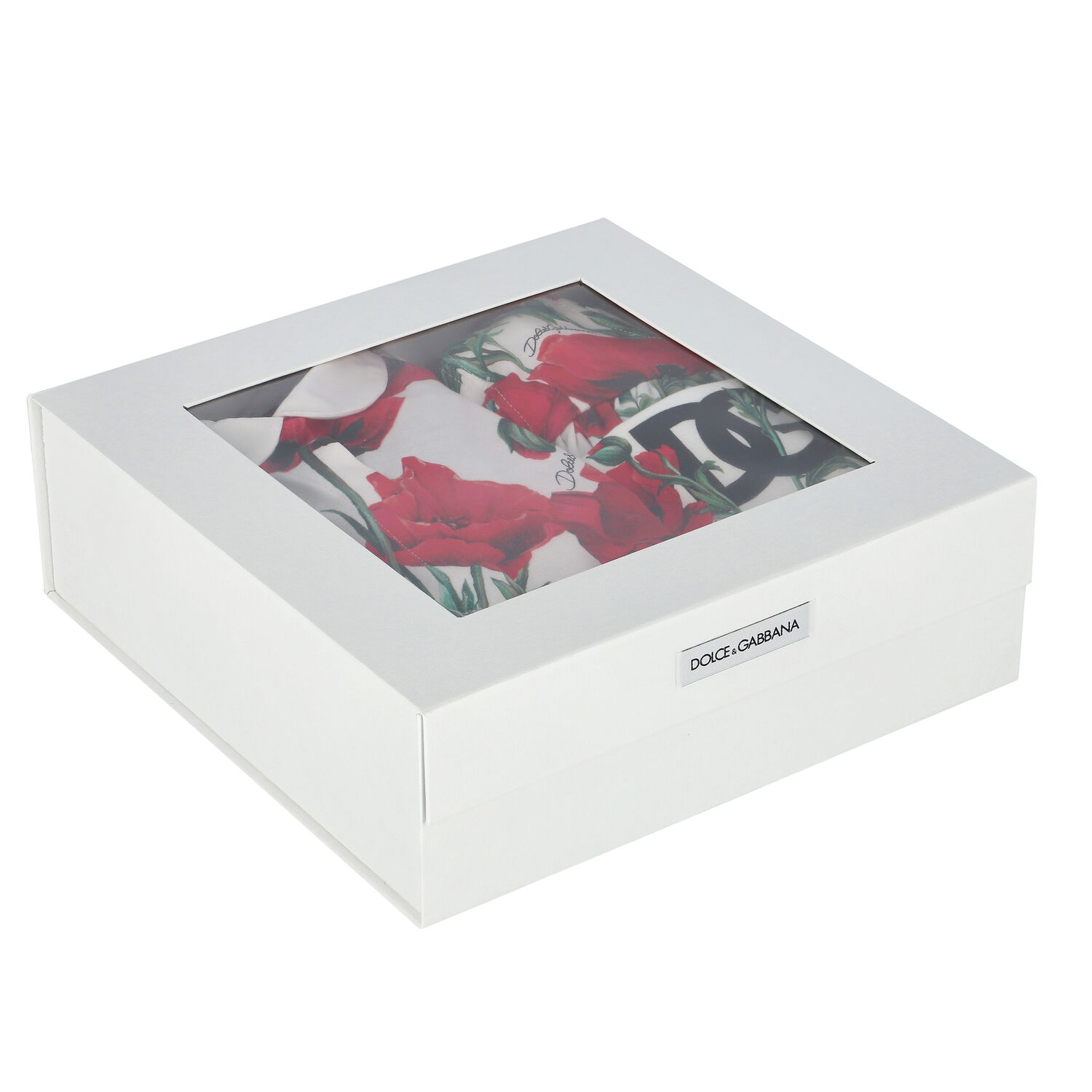 Baby Girls White & Red Poppy Babygrow Set, 1, hi-res