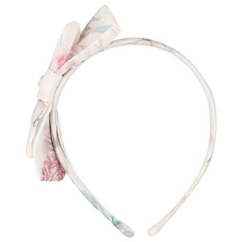 Girls Ivory Floral Chiffon Headband