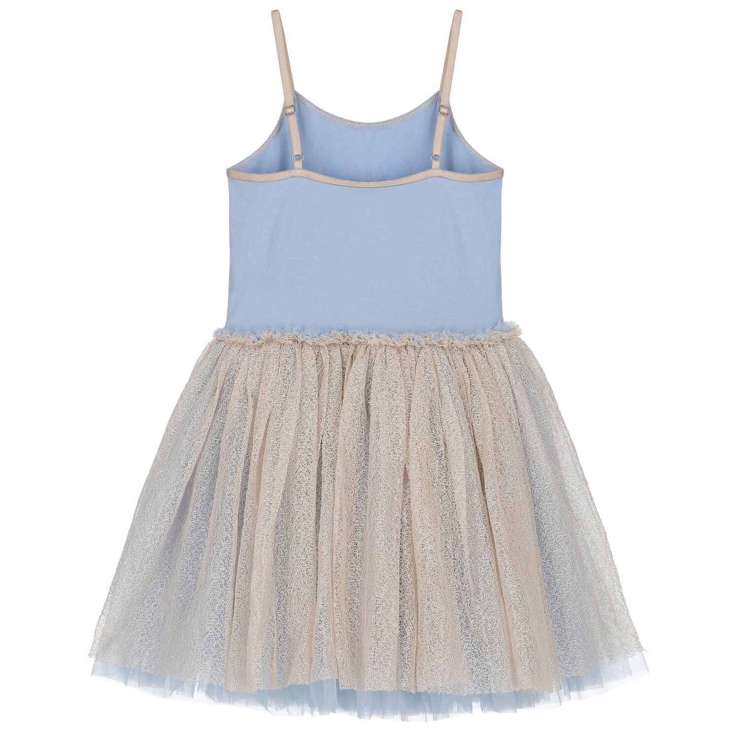 Girls Blue & Beige Embellished Dress, 1, hi-res image number null