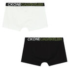 Boys Black & White Logo Boxer Shorts ( 2-Pack ) , 1, hi-res