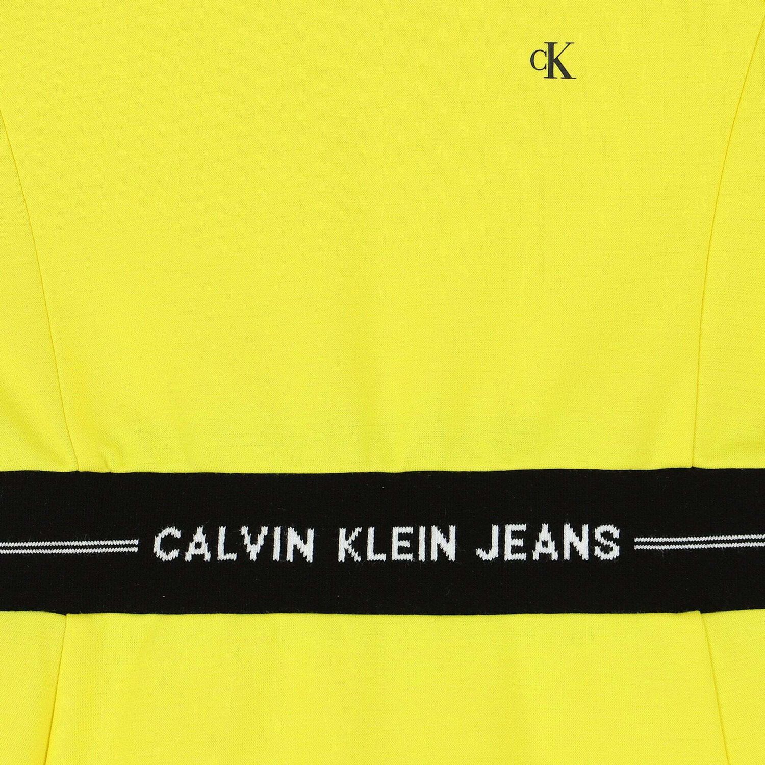 Girls Yellow Logo Dress, 1, hi-res