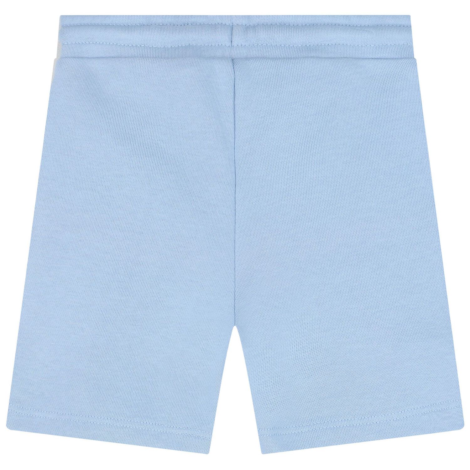 Younger Boys White & Blue Logo Shorts Set, 1, hi-res