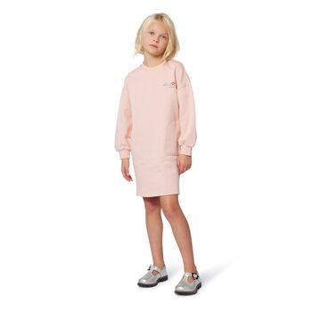 Girls Pink Logo Dress