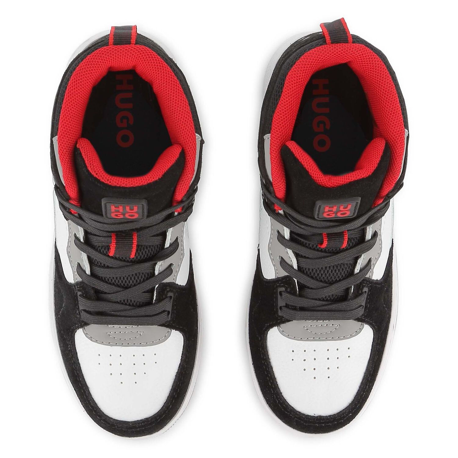 حذاء رياضي بشعار باللونين الأبيض والأسود للأولاد, 1, hi-res