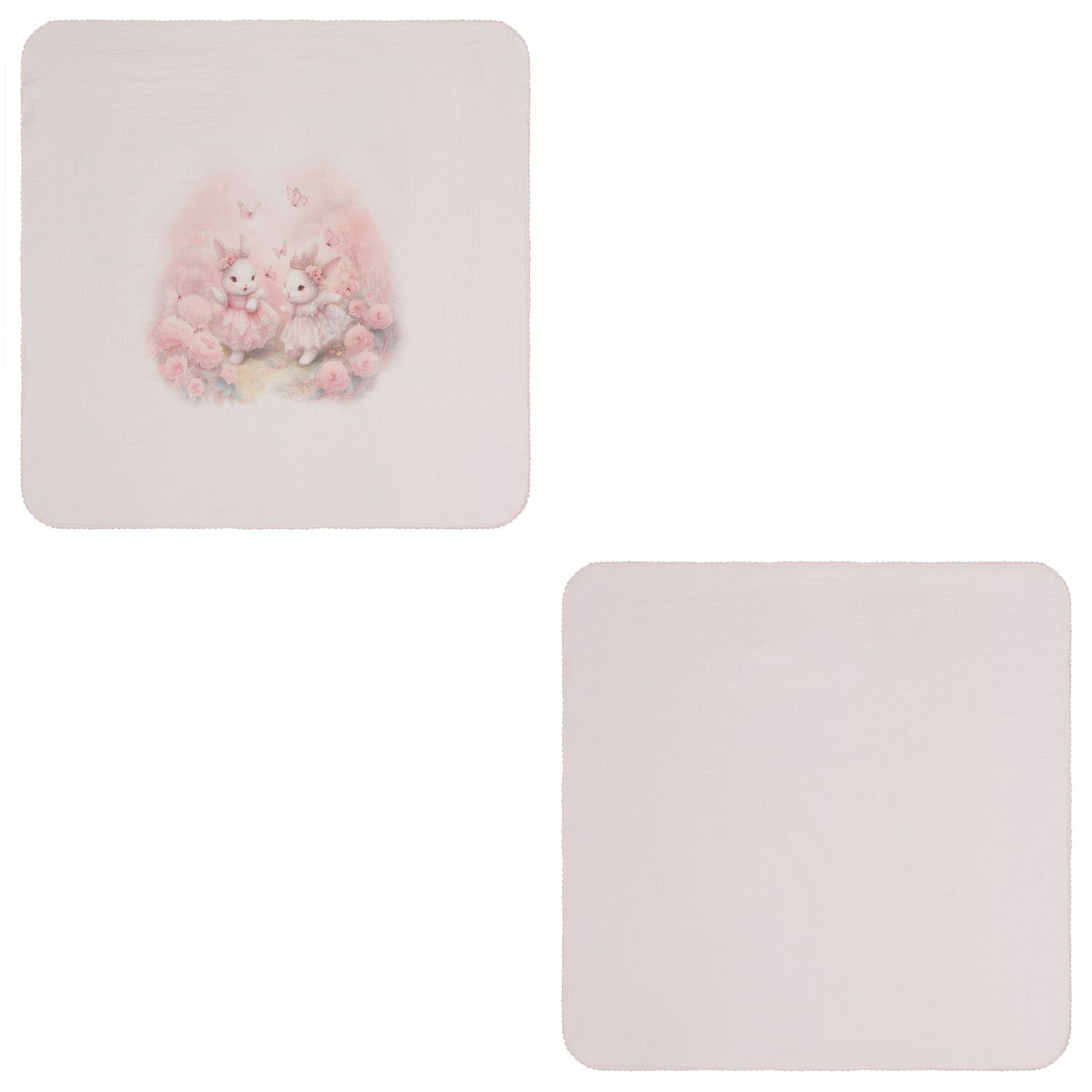 Baby Girls Pink Bunny Muslin Swaddles ( 2-Pack ), 1, hi-res