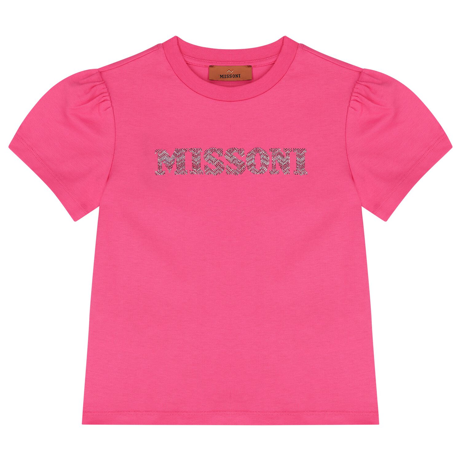 بلوزة بالشعار المرصع باحجار الراين باللون الوردي للبنات , 2, hi-res