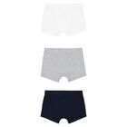 Boys White, Grey & Navy Blue Boxer Shorts ( 3-Pack ) , 2, hi-res