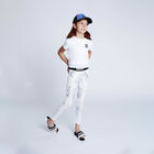 Girls White Iridescent Logo Leggings, 1, hi-res