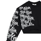 Girls Black Logo Sweatshirt, 2, hi-res