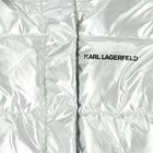 Girls Silver Logo Puffer Jacket, 1, hi-res