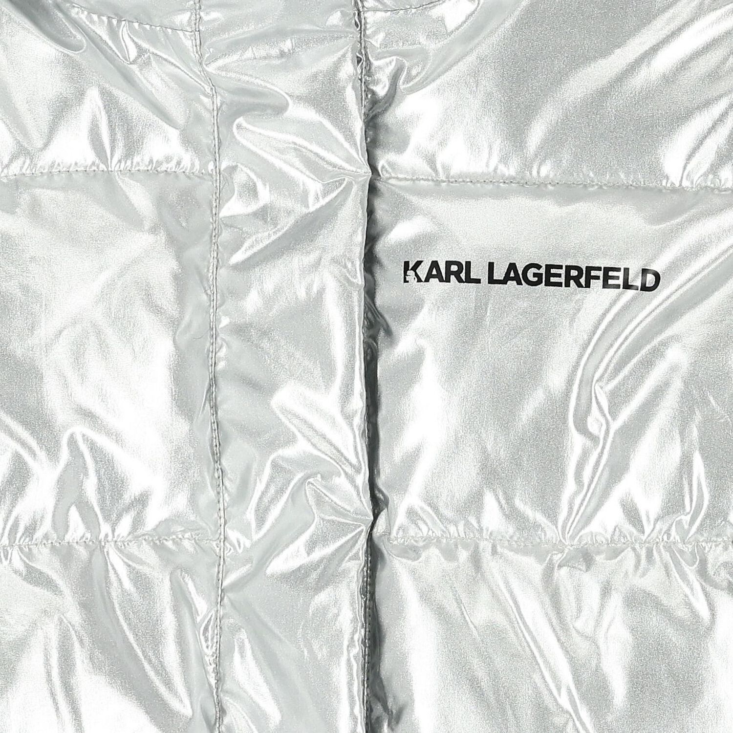 Girls Silver Logo Puffer Jacket, 1, hi-res image number null
