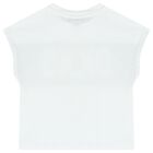 Girls White & Black Logo T-Shirt, 1, hi-res