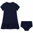 Baby Girls Navy Logo Dress Set, 1, hi-res