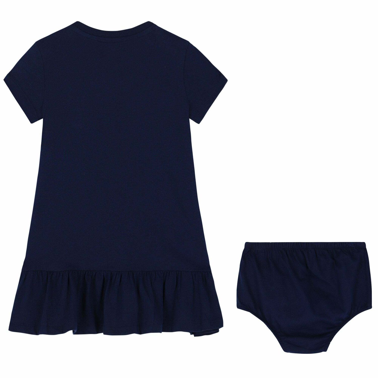 Baby Girls Navy Logo Dress Set, 1, hi-res