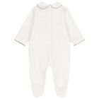 Baby Girls Ivory Teddy Bear Babygrow, 1, hi-res