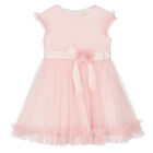 Younger Girls Pink Tulle Dress, 1, hi-res