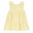 Girls White & Yellow Striped Dress, 1, hi-res