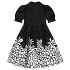 Girls Black Mikado Floral Dress, 1, hi-res