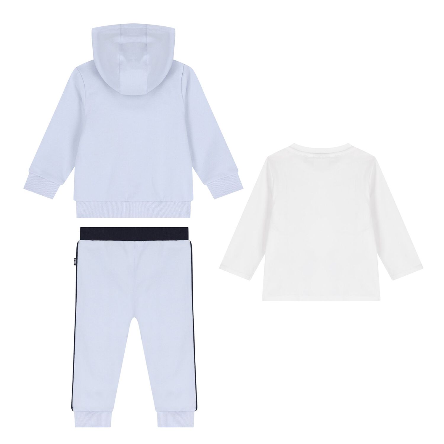 Baby Boys Blue & White Logo Tracksuit Set, 1, hi-res