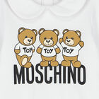 White Teddy Bear Logo Babygrow, 1, hi-res