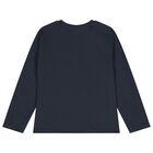 Boys White & Navy Blue Long Sleeve Top ( 2 Pack ), 2, hi-res