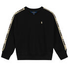 Girls Black Logo Sweatshirt, 1, hi-res