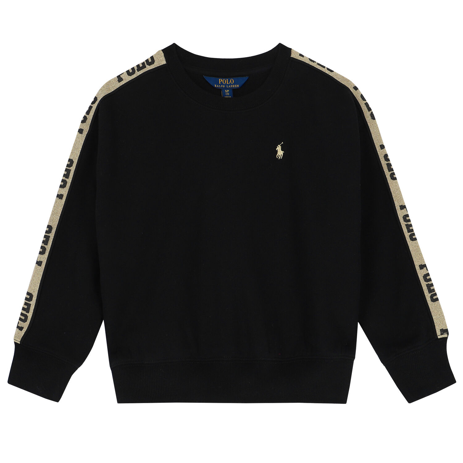 Girls Black Logo Sweatshirt, 1, hi-res