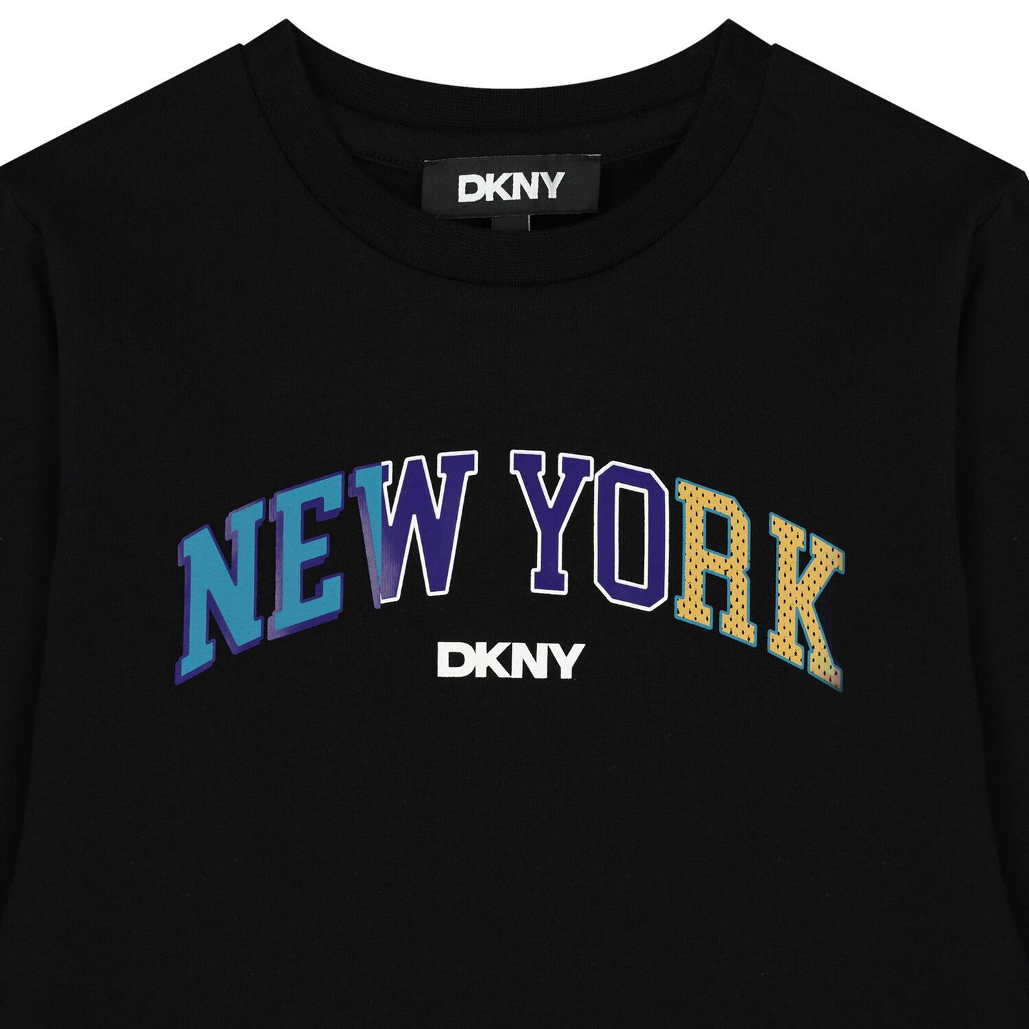 توب أولاد بأكمام بالشعار باللون الأسود, 1, hi-res image number null