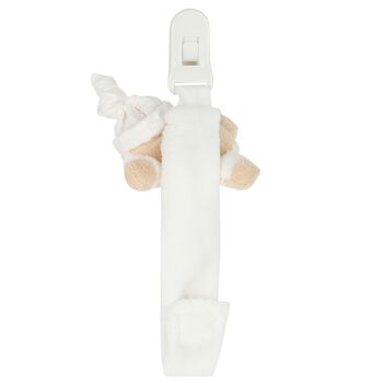 White Teddy Bear Baby Dummy Clip