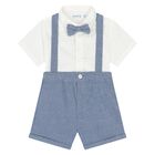 طقم شورت اولاد باللون الابيض والازرق, 2, hi-res