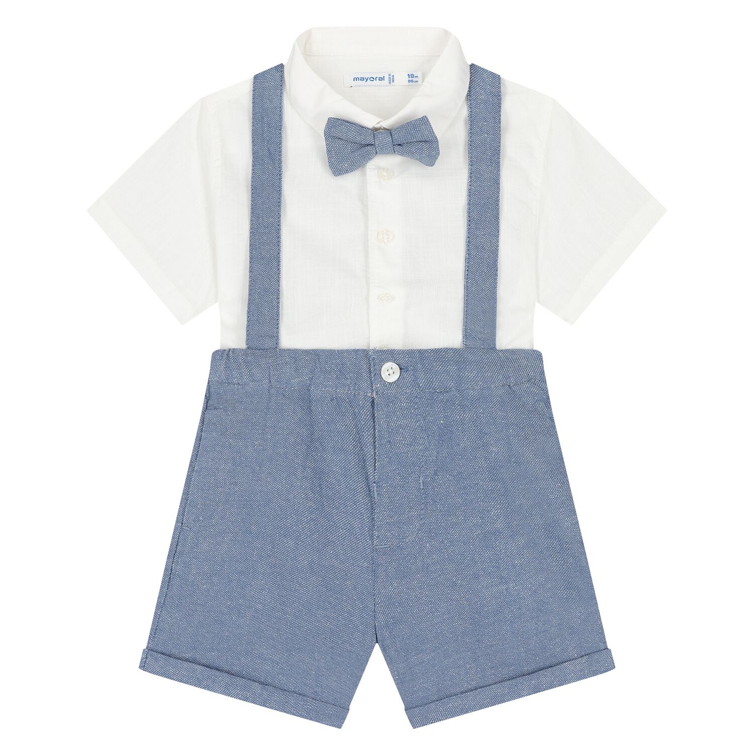 طقم شورت اولاد باللون الابيض والازرق, 2, hi-res image number null
