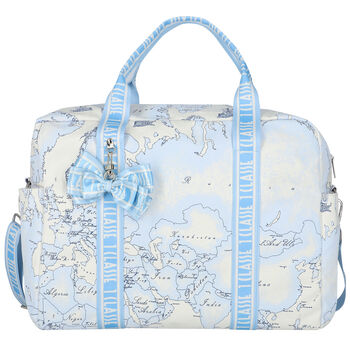 Ivory & Blue Geo Map Baby Changing Bag