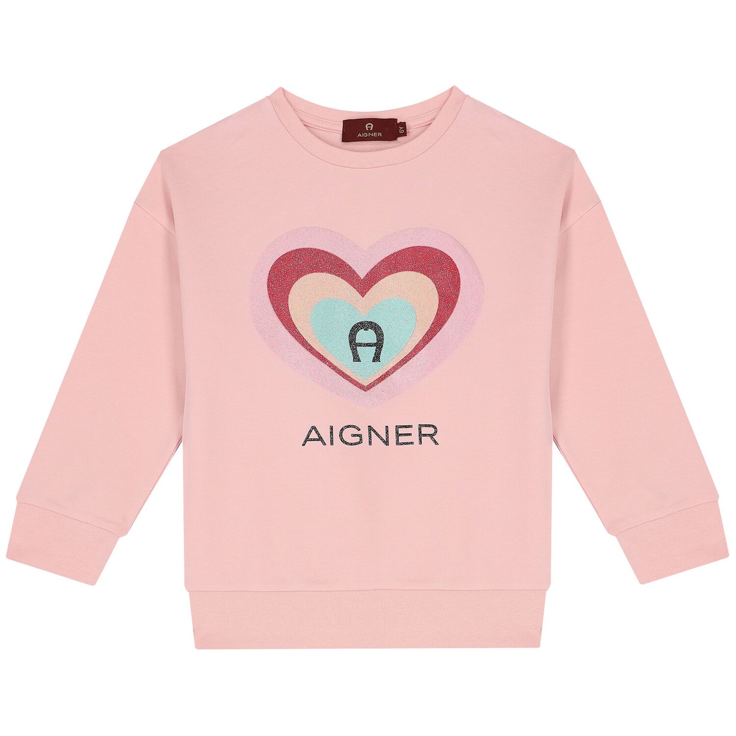 Girls Pink Logo Sweatshirt, 1, hi-res