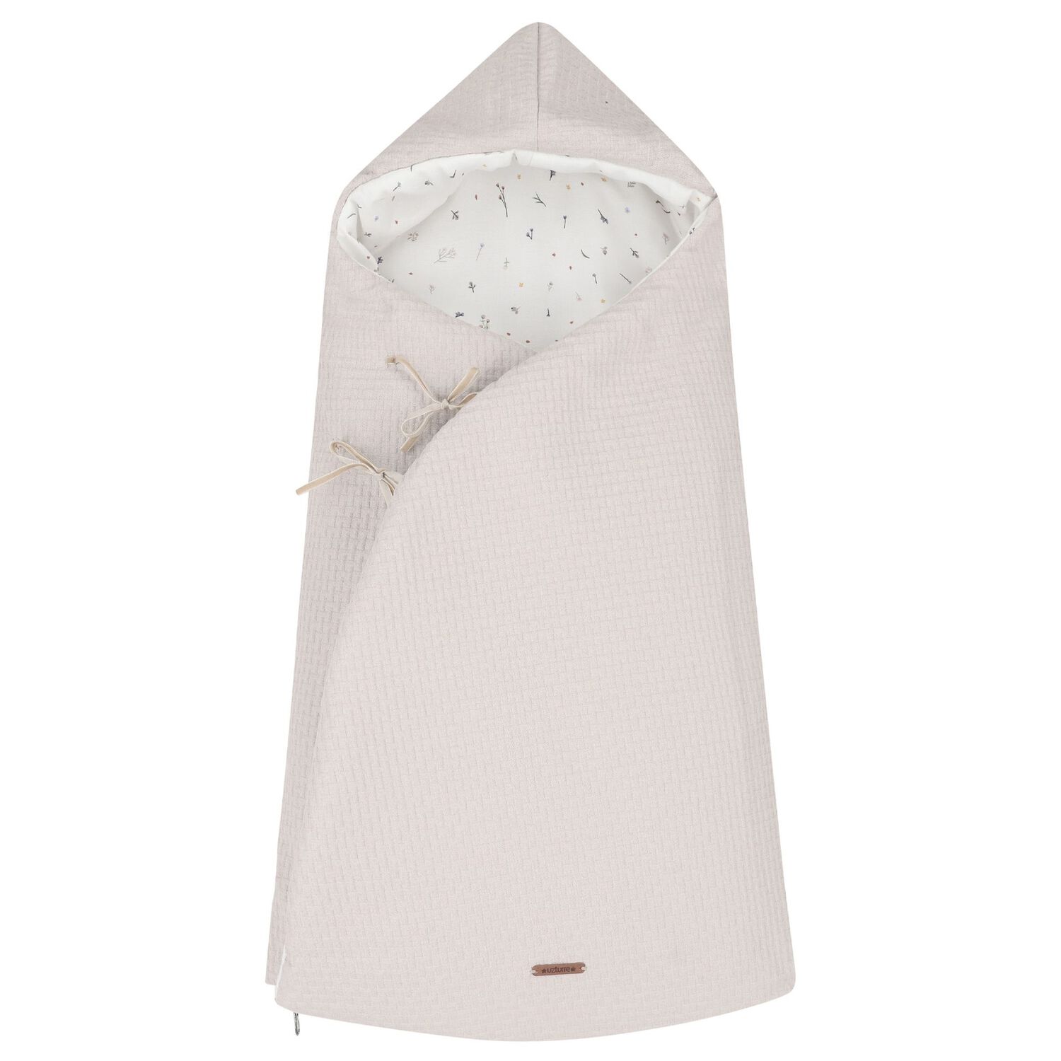 Ivory & Beige Hooded Reversible Baby Nest, 1, hi-res