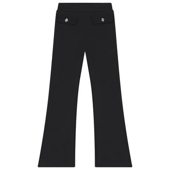 Girls Black Flared Leggings