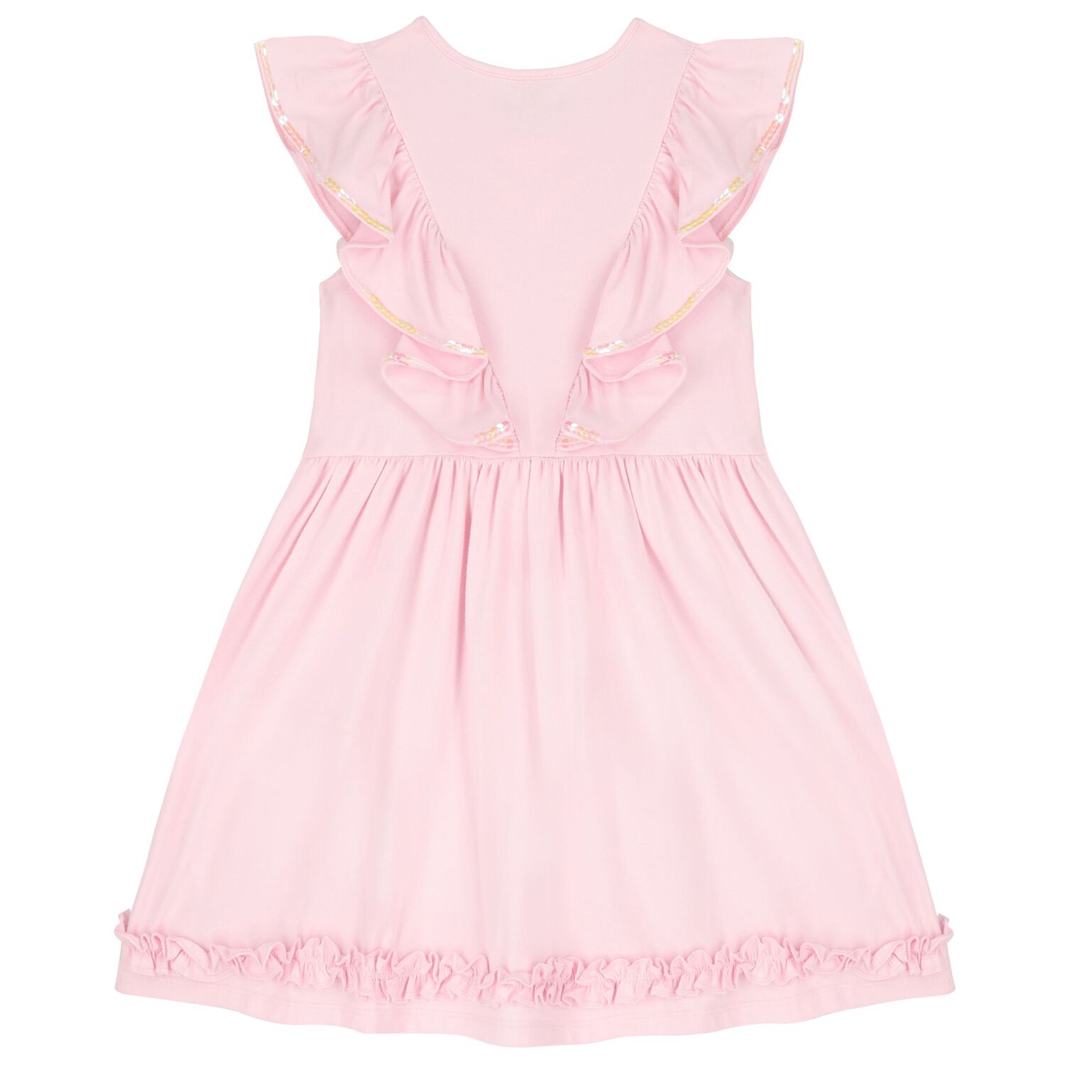 Girls Pink Ruffle Dress, 2, hi-res image number null