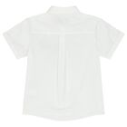 Younger Boys White & Navy Blue Logo Shirt, 2, hi-res