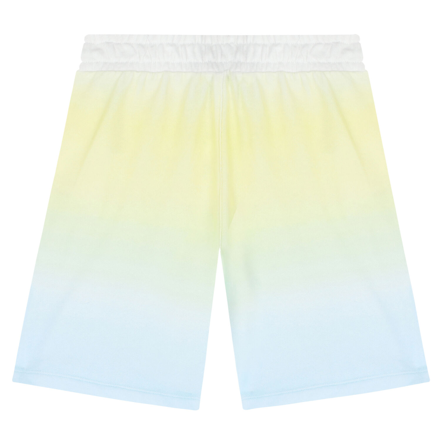 Boys Yellow & Blue Ombre Logo Shorts, 1, hi-res