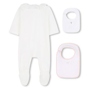 Baby Girls White & Pink Babygrow Gift Set 