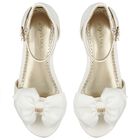 Girls Ivory Bow Sandals, 3, hi-res