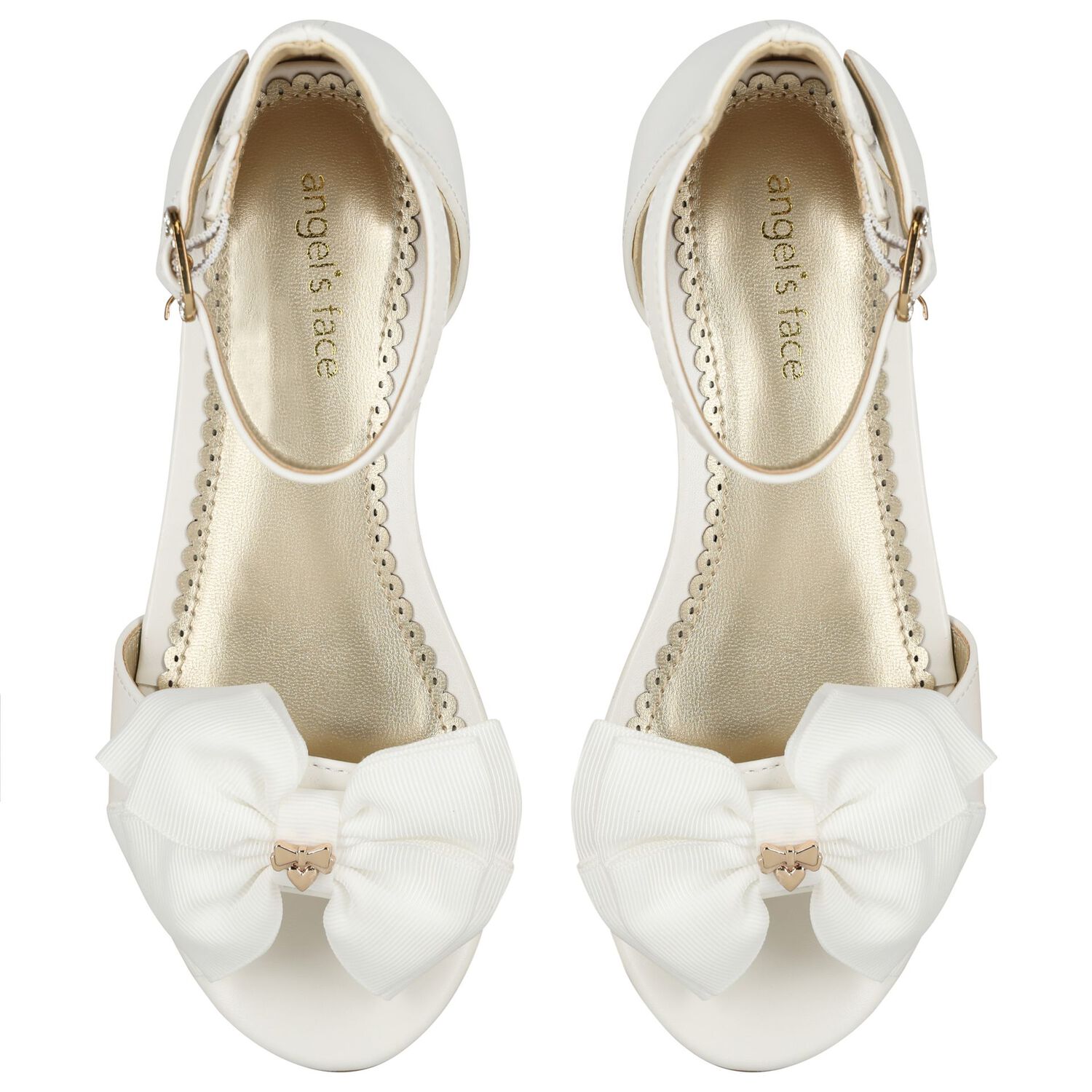 Girls Ivory Bow Sandals, 3, hi-res