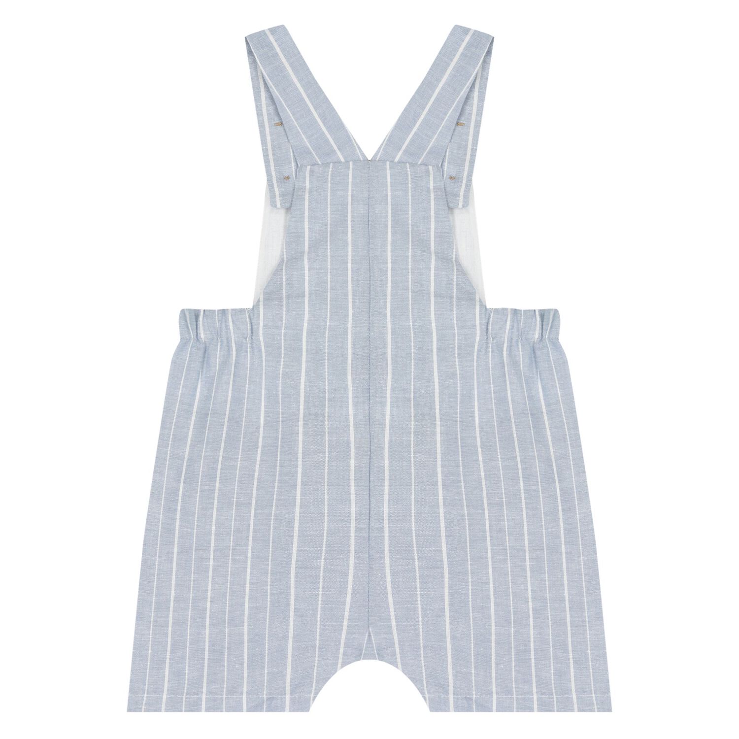 Baby Boys Blue & White Dungaree Set, 2, hi-res