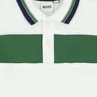 Younger Boys White Logo Polo Shirt, 1, hi-res